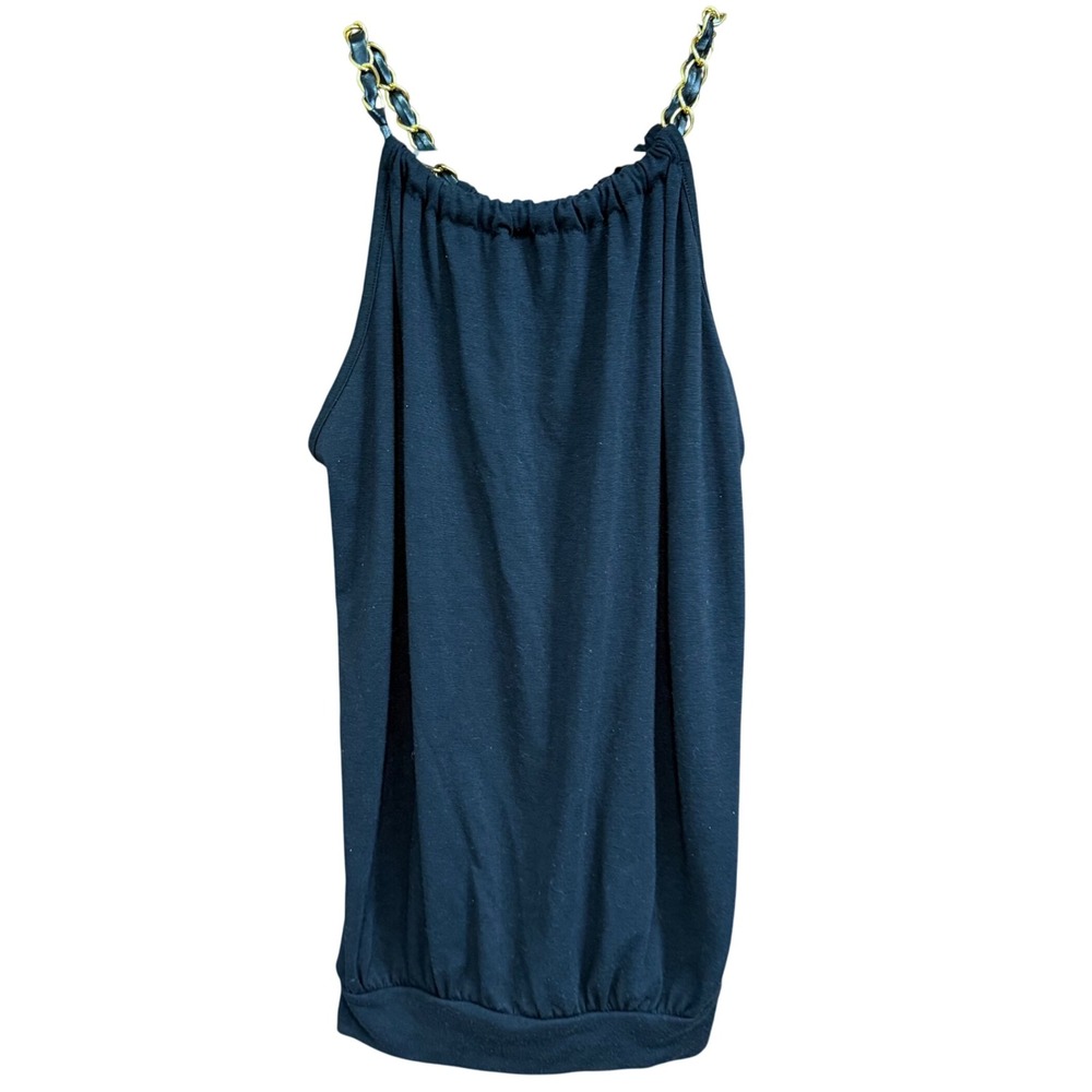 Candy Rain Black Chain Strap Tank Top Sleeveless Blouse Casual‎